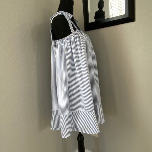 NWT English Factory Amelia Blue Stripe Tie Mini Dress Small - Picture 4 of 14